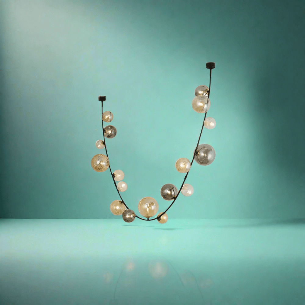 TKLD Pendant & Chandeliers Black Colourful Bubble 17xG9 Glass Chandelier - 68126-D