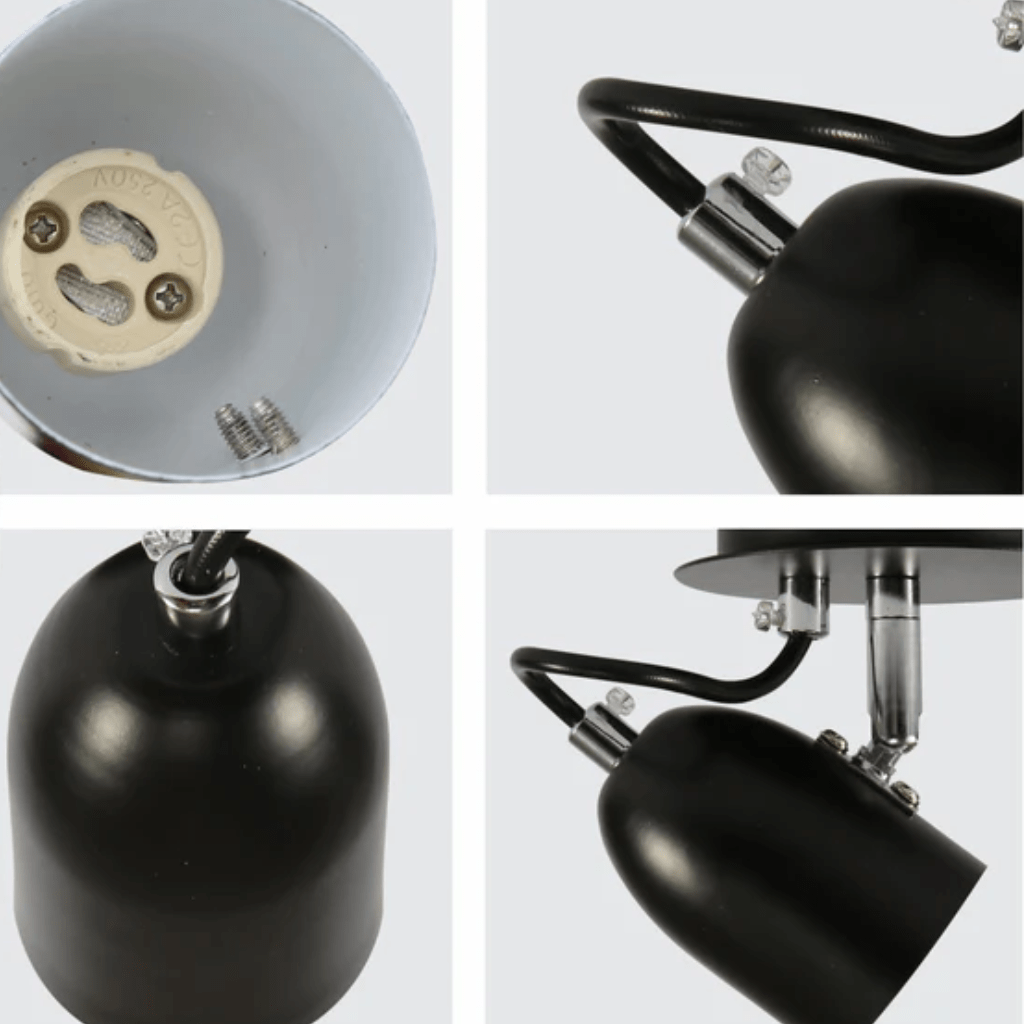 TKLD Wall & Sconce Lights Black Cone Shade Black Chrome Metal Body GU10 Ceiling and Wall Light