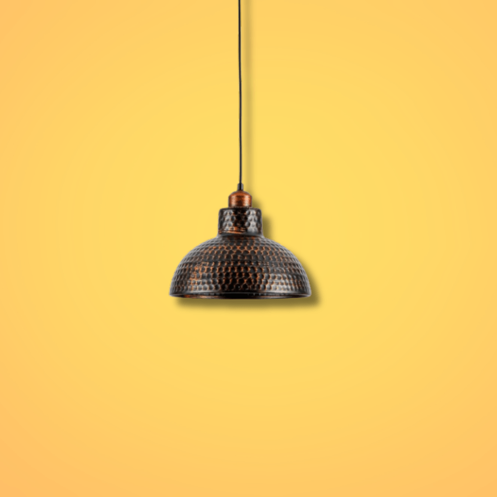 TKLD Pendant & Chandeliers Black Copper Golden Hammer Dome E27 Pendant Ceiling Light