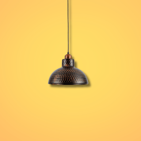 TKLD Pendant & Chandeliers Black Copper Golden Hammer Dome E27 Pendant Ceiling Light