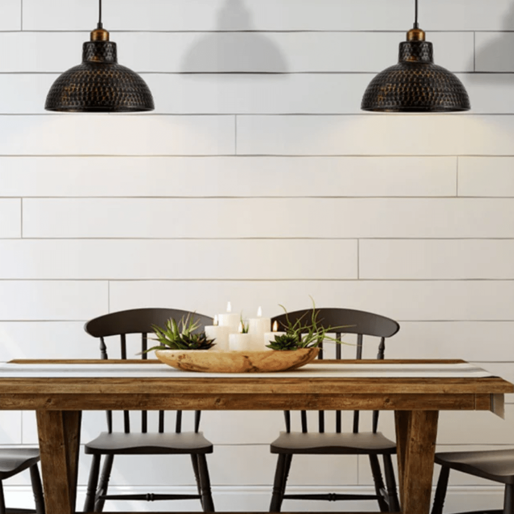 TKLD Pendant & Chandeliers Black Copper Golden Hammer Dome E27 Pendant Ceiling Light