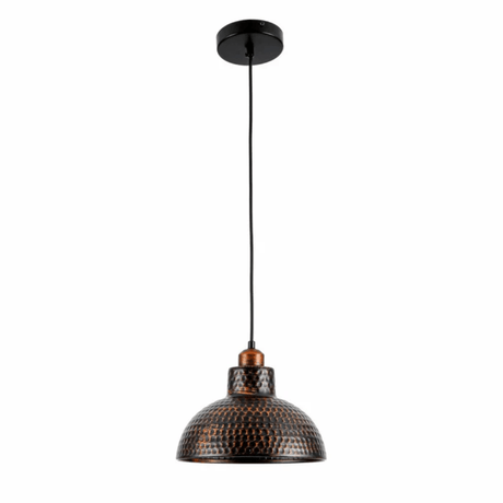 TKLD Pendant & Chandeliers Black Copper Golden Hammer Dome E27 Pendant Ceiling Light
