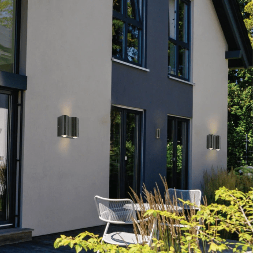 TKLD Wall & Sconce Lights Black Corrugated Up Down Outdoor Modern LED Wall Light - 4 X 1W