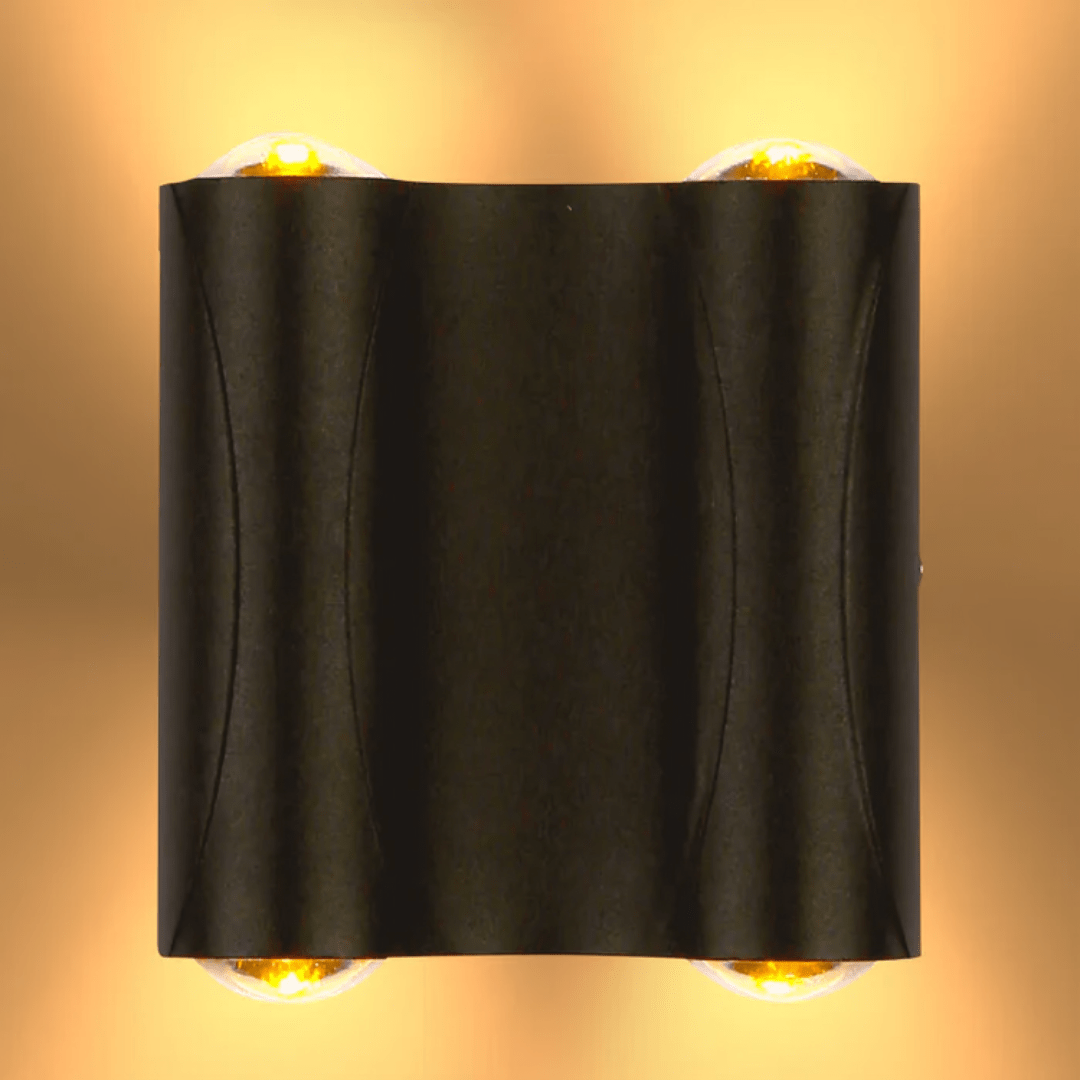 TKLD Wall & Sconce Lights Black Corrugated Up Down Outdoor Modern LED Wall Light - 4 X 1W