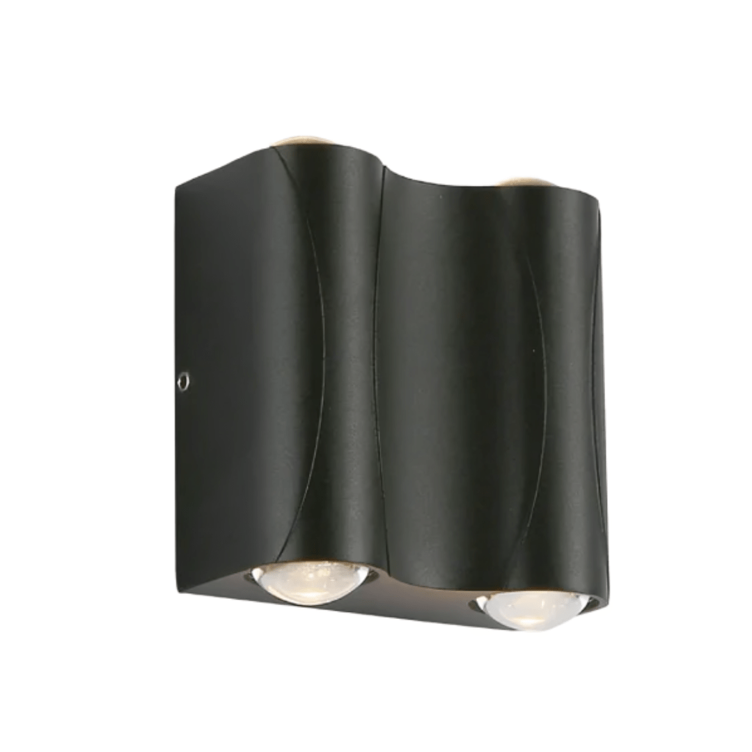 TKLD Wall & Sconce Lights Black Corrugated Up Down Outdoor Modern LED Wall Light - 4 X 1W