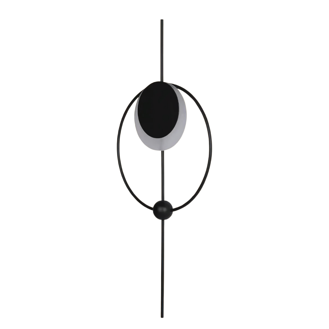 TKLD Wall & Sconce Lights Black Designer Geometric Moon In Circle Modern LED Wall Light - 7W