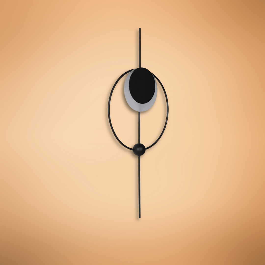 TKLD Wall & Sconce Lights Black Designer Geometric Moon In Circle Modern LED Wall Light - 7W