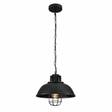 TKLD Pendant & Chandeliers Black Dome Caged Industrial Metal E27 Ceiling Pendant Light