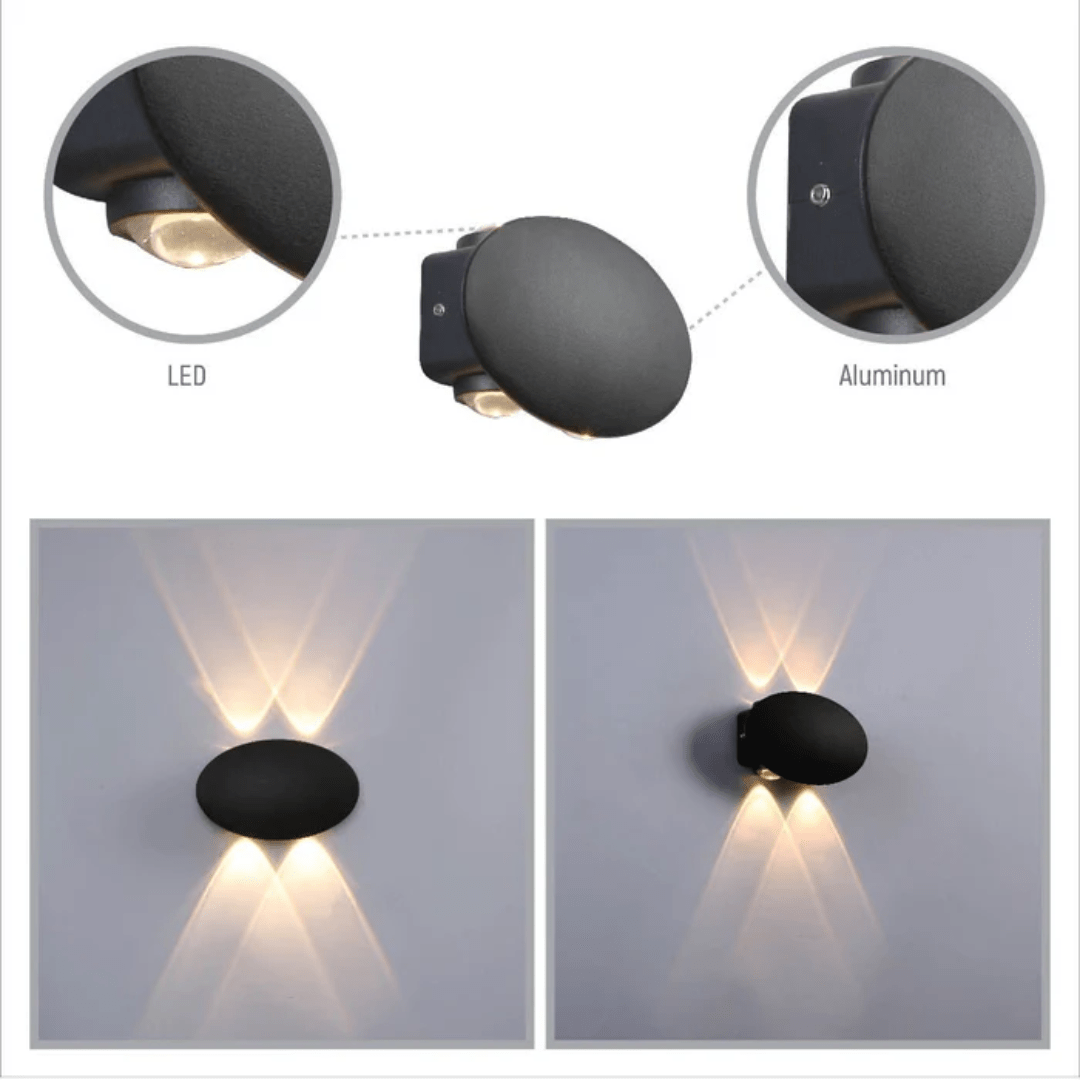 TKLD Wall & Sconce Lights Black Ellipse Up Down Decorative Outdoor Modern LED Wall Light - 4 X 1W