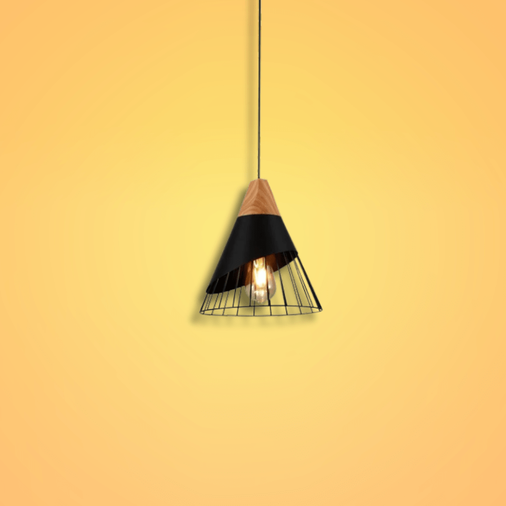 TKLD Pendant & Chandeliers Black Funnel Caged Shuttlecock Nordic E27 Ceiling Pendant Light