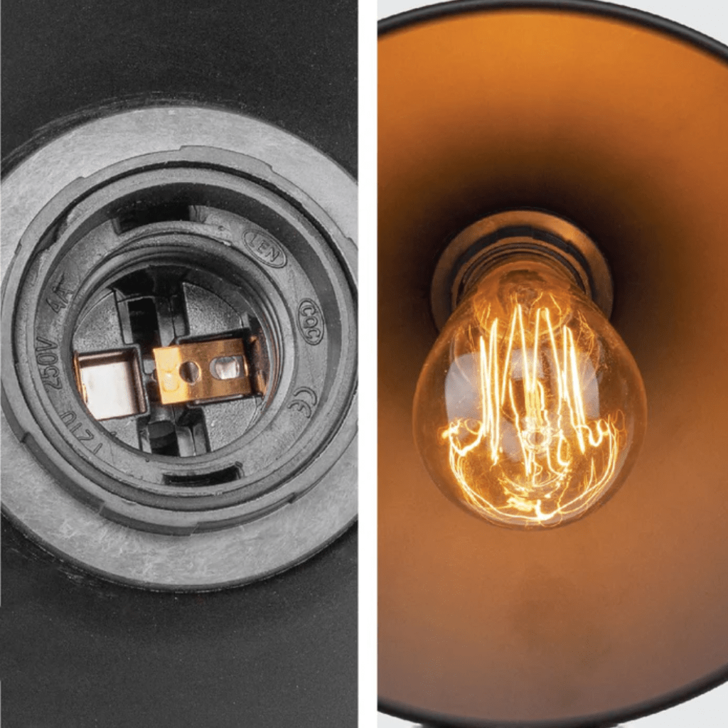 TKLD Wall & Sconce Lights Black Funnel Metal Hinged Wall Light E27 Fitting