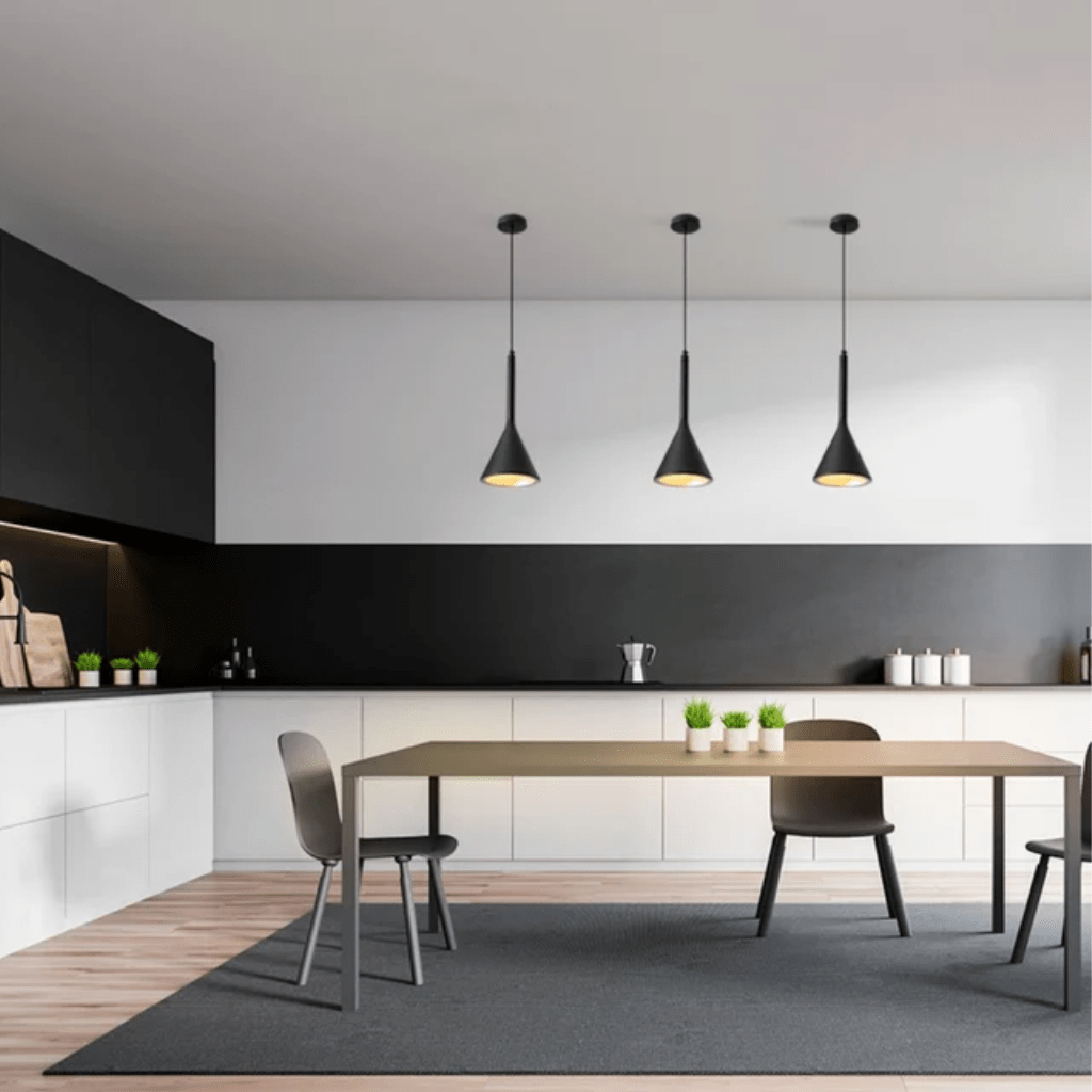 TKLD Pendant & Chandeliers Black Funnel Nordic Modern Metal E27 Ceiling Pendant Light