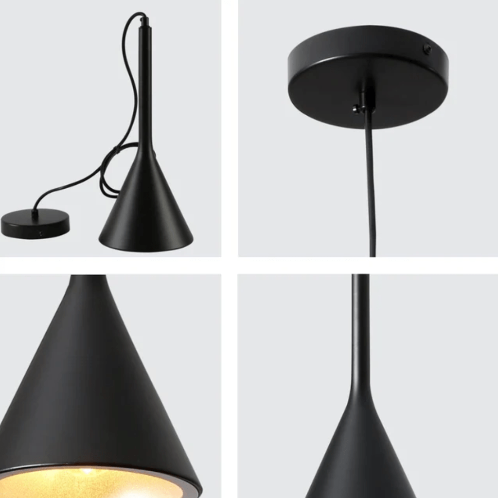 TKLD Pendant & Chandeliers Black Funnel Nordic Modern Metal E27 Ceiling Pendant Light