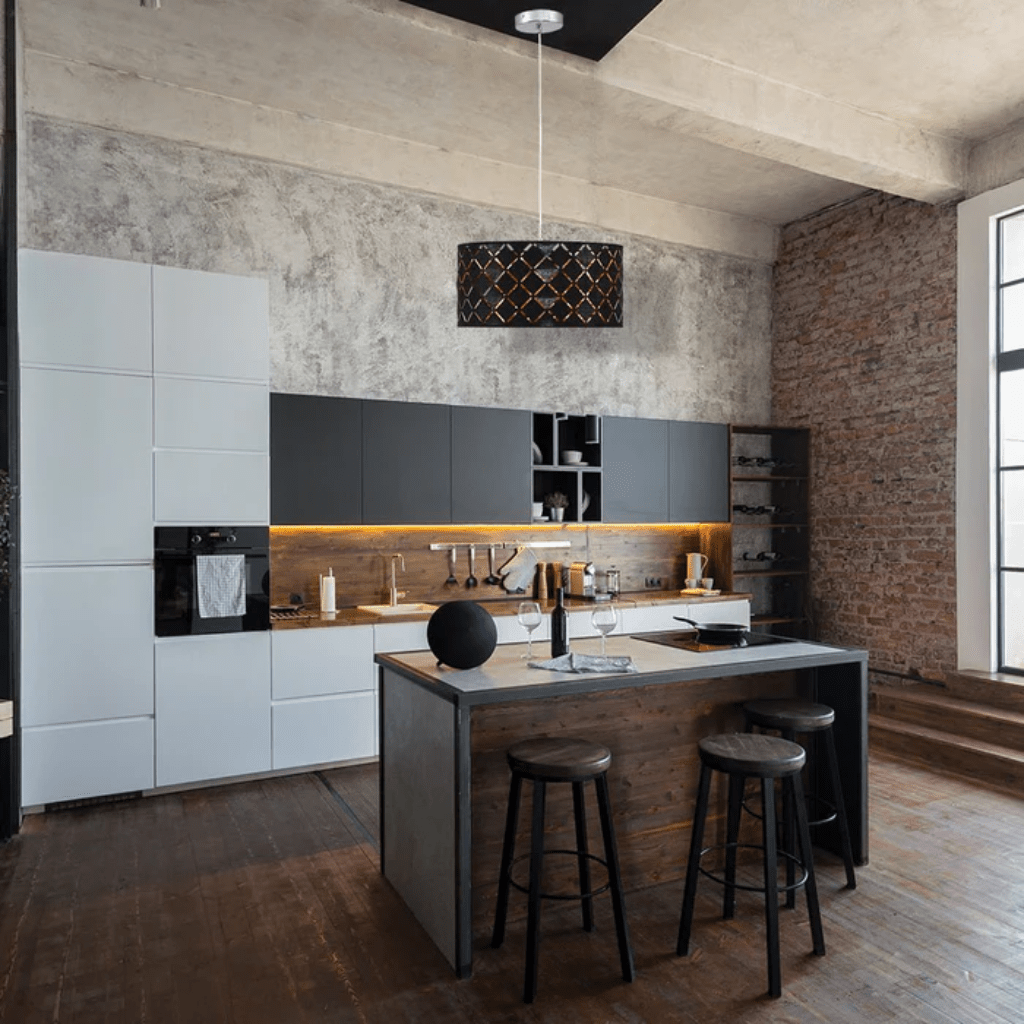 TKLD Pendant & Chandeliers Black & Gold Fabric Cylinder E27 Pendant Ceiling Light