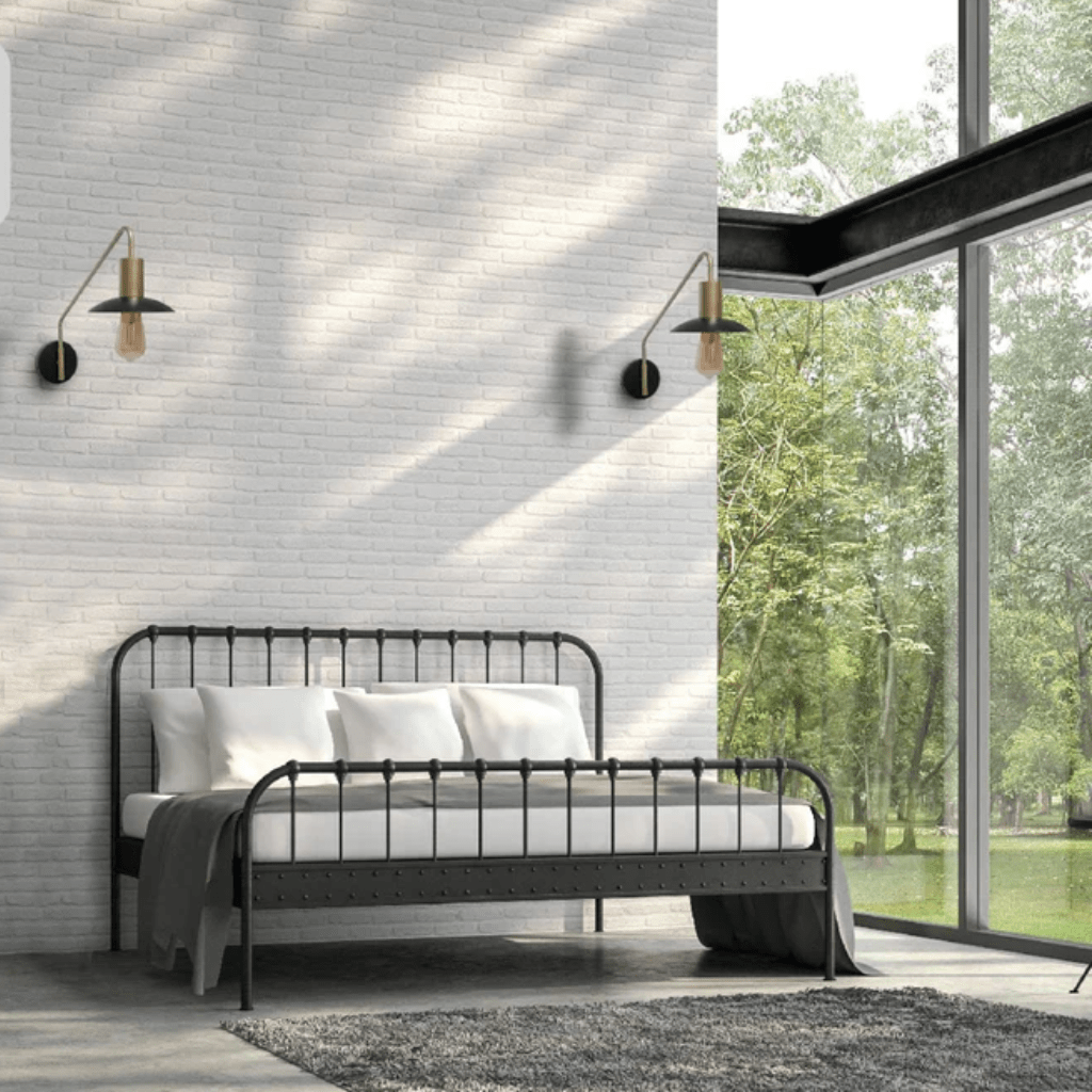 TKLD Wall & Sconce Lights Black Gold Metal Flat Wall Light E27 Fitting