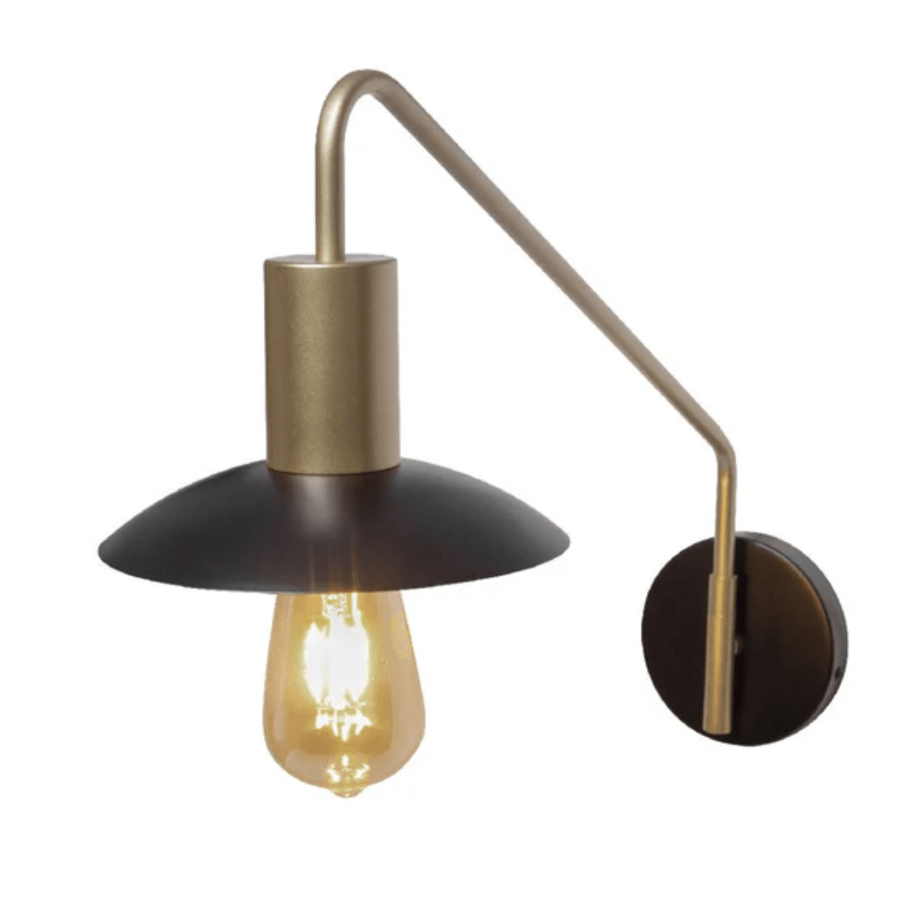 TKLD Wall & Sconce Lights Black Gold Metal Flat Wall Light E27 Fitting