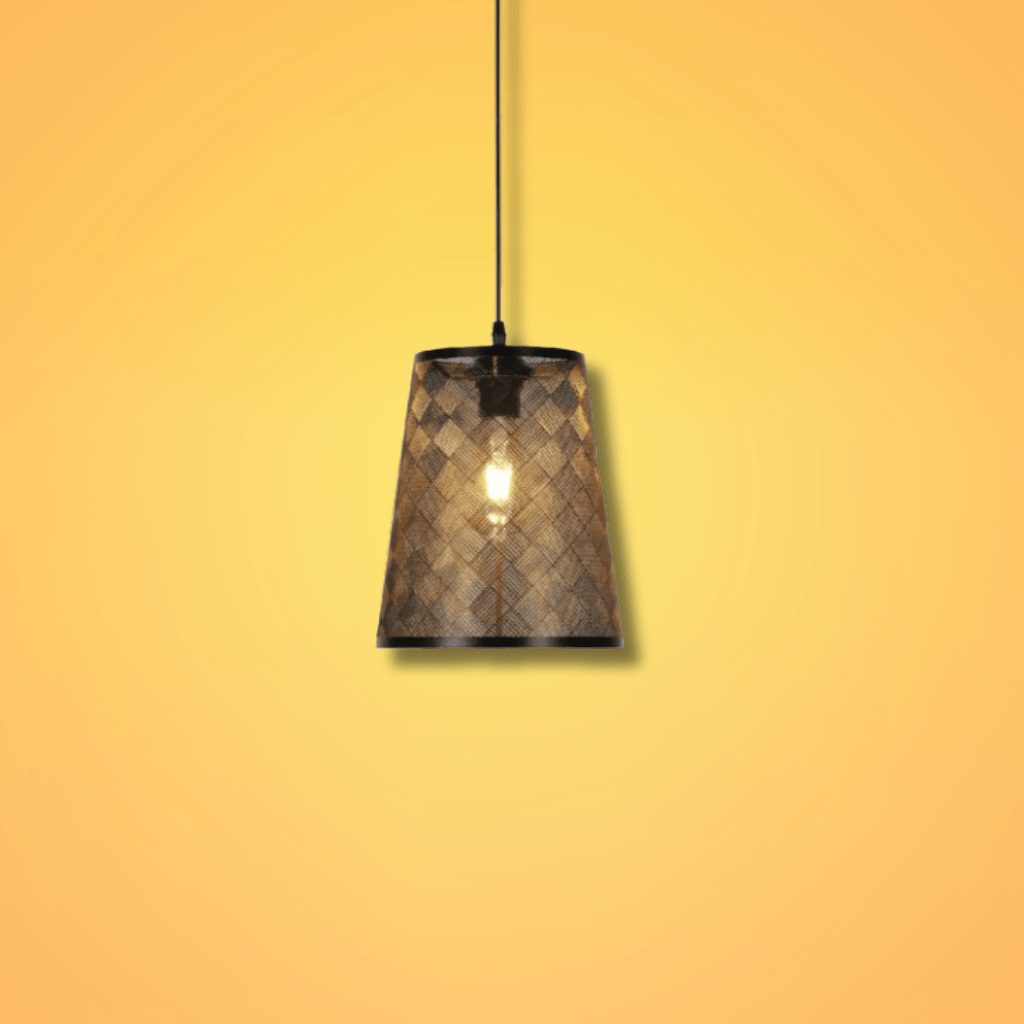 TKLD Pendant & Chandeliers Black & Gold Metal Frustum E27 Pendant Ceiling Light