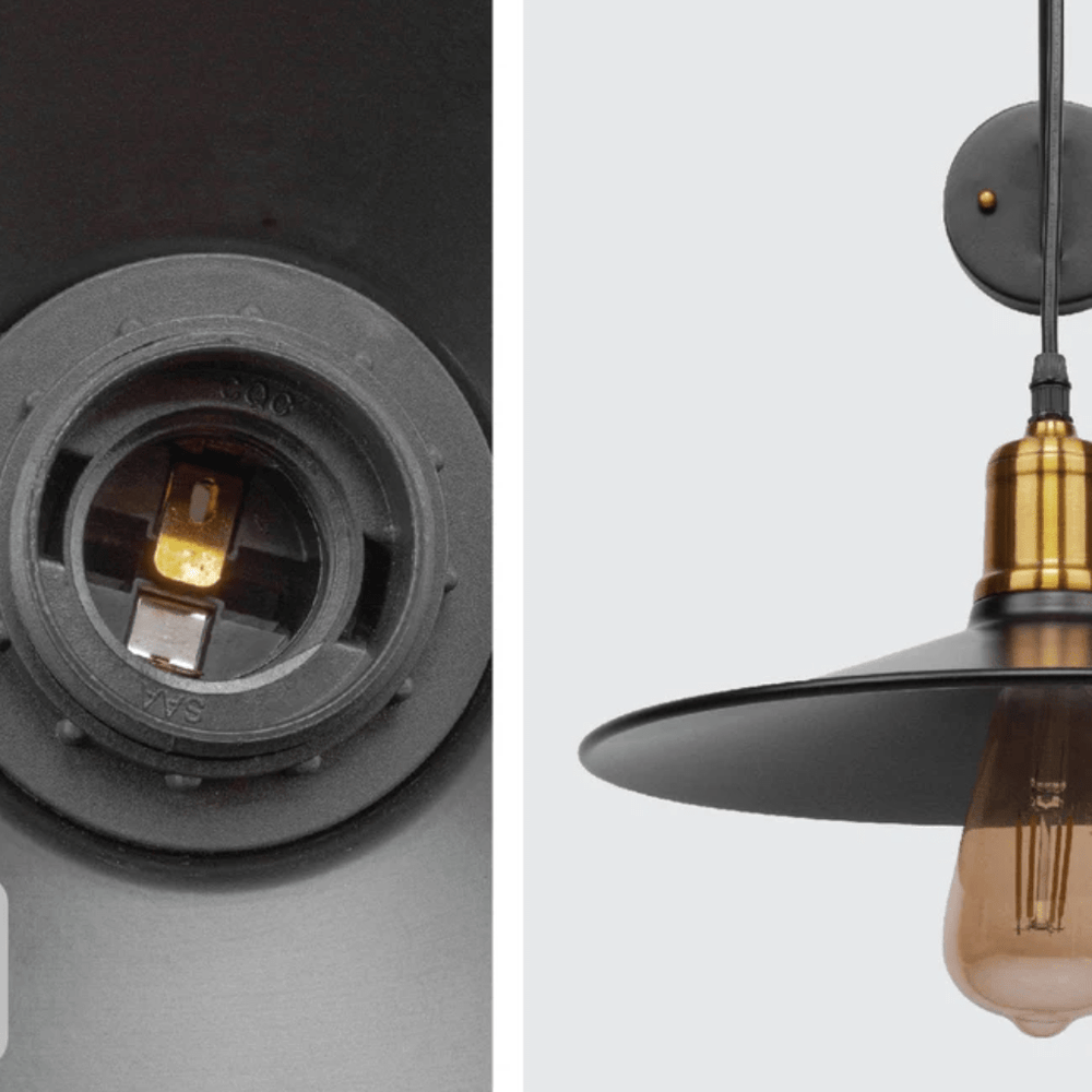 TKLD Wall & Sconce Lights Black Gold Metal Suspended Wall Light E27 Fitting