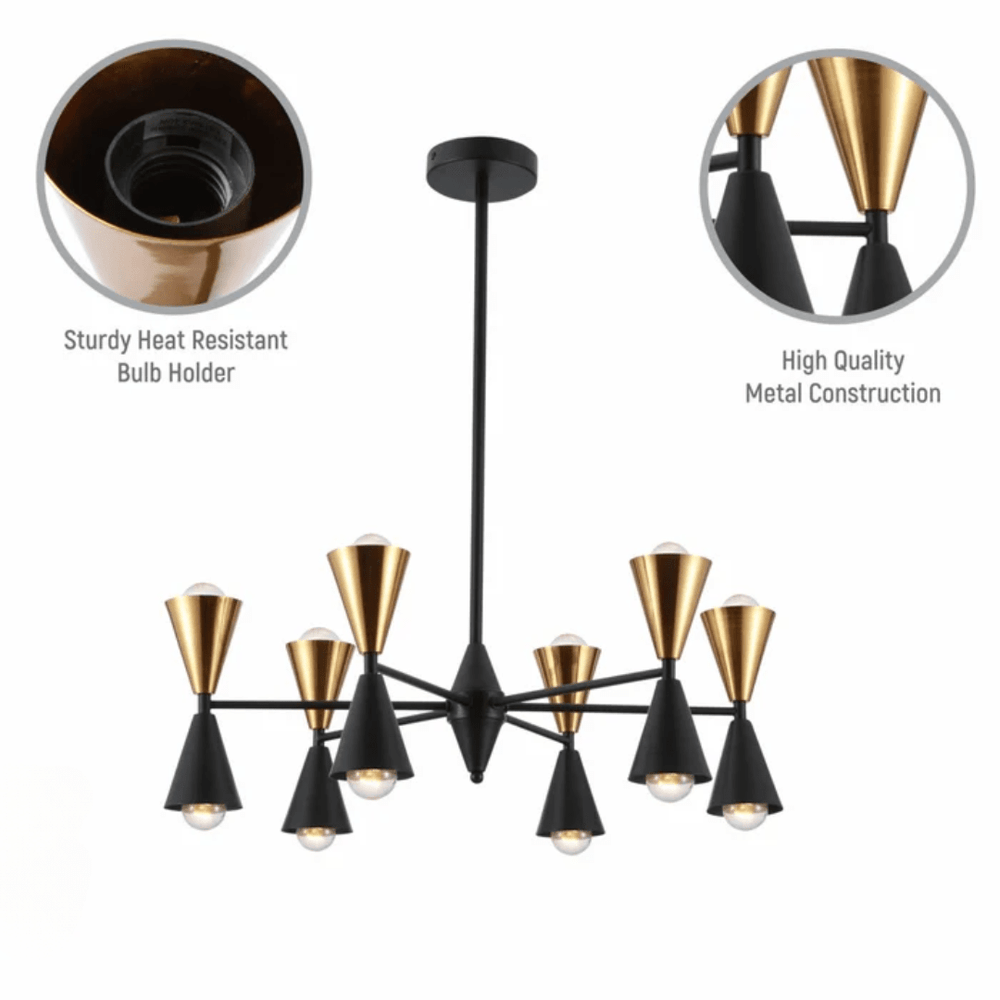 TKLD Pendant & Chandeliers Black Gold Up And Down Funnel Modern Chandelier Ceiling Light - 40W