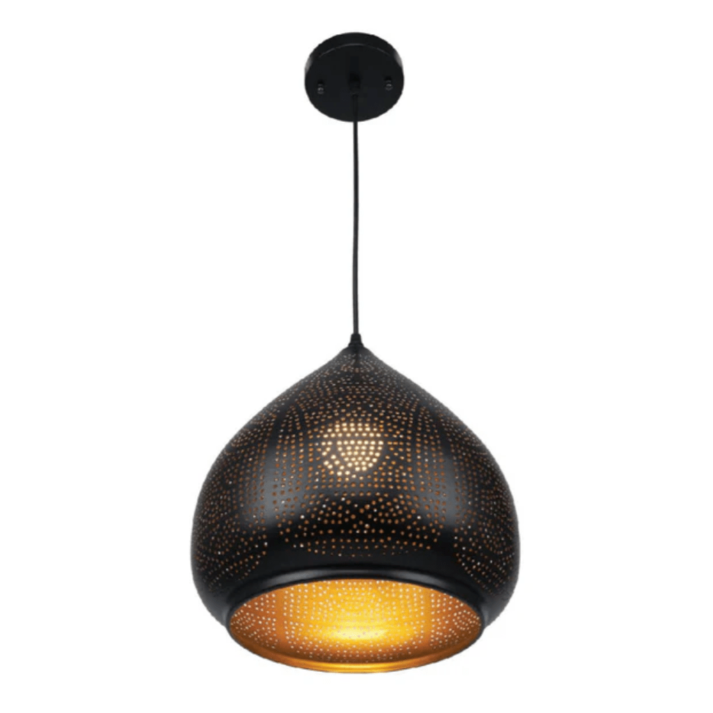 TKLD Pendant & Chandeliers Black & Golden Metal India Dome E27 Pendant Ceiling Light