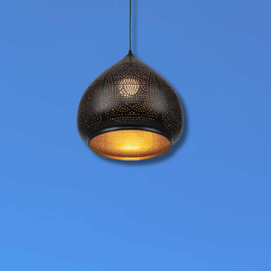 TKLD Pendant & Chandeliers Black & Golden Metal India Dome E27 Pendant Ceiling Light