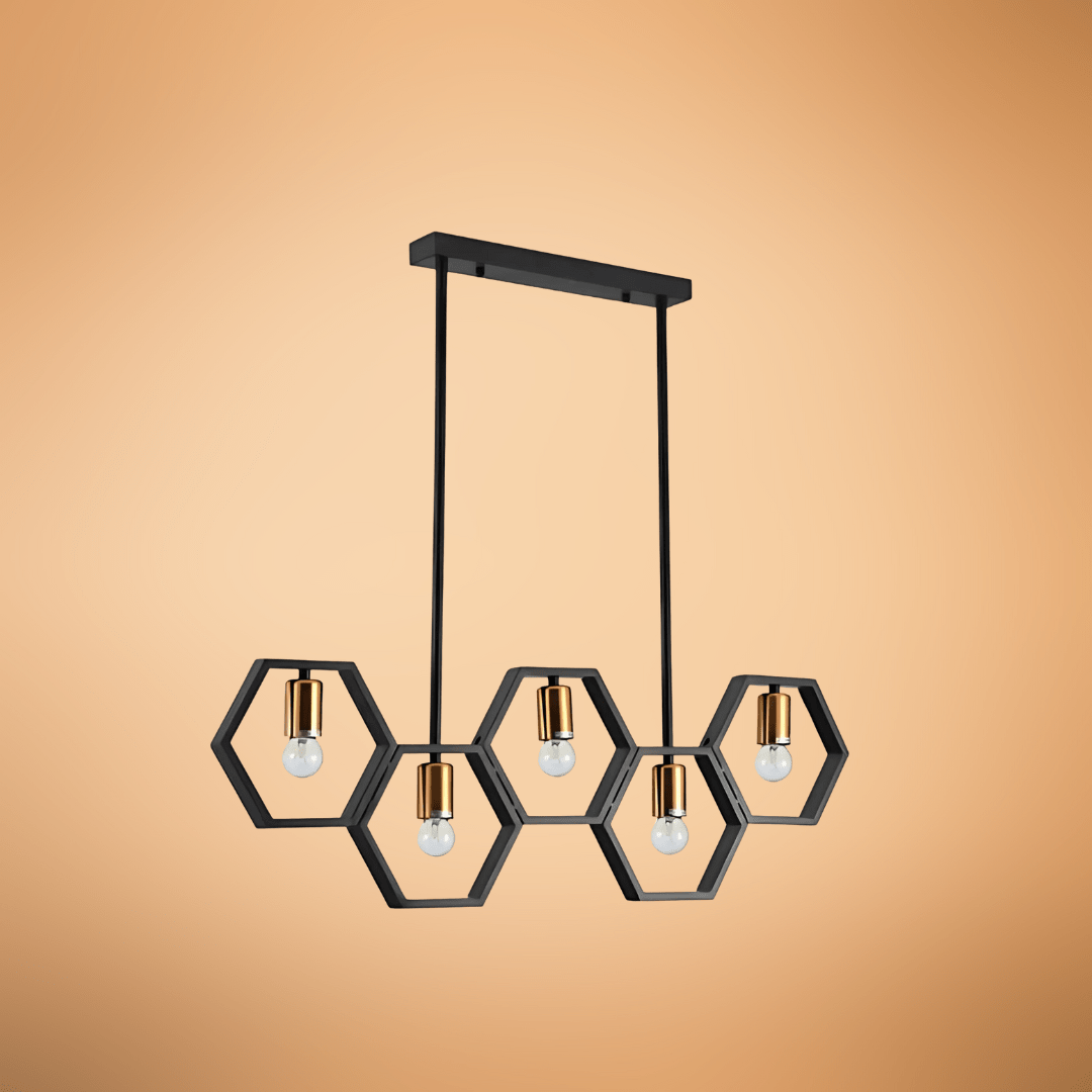 TKLD Pendant & Chandeliers Black Honeycomb Island Chandelier Ceiling Light - 40W