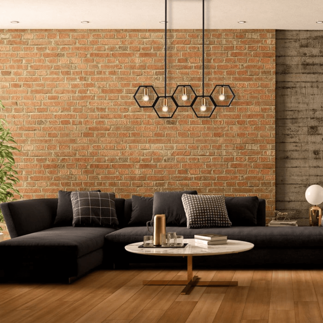 TKLD Pendant & Chandeliers Black Honeycomb Island Chandelier Ceiling Light - 40W