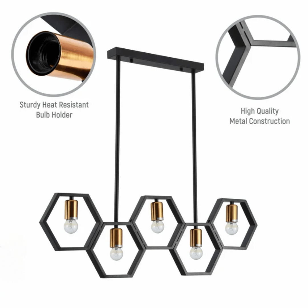 TKLD Pendant & Chandeliers Black Honeycomb Island Chandelier Ceiling Light - 40W