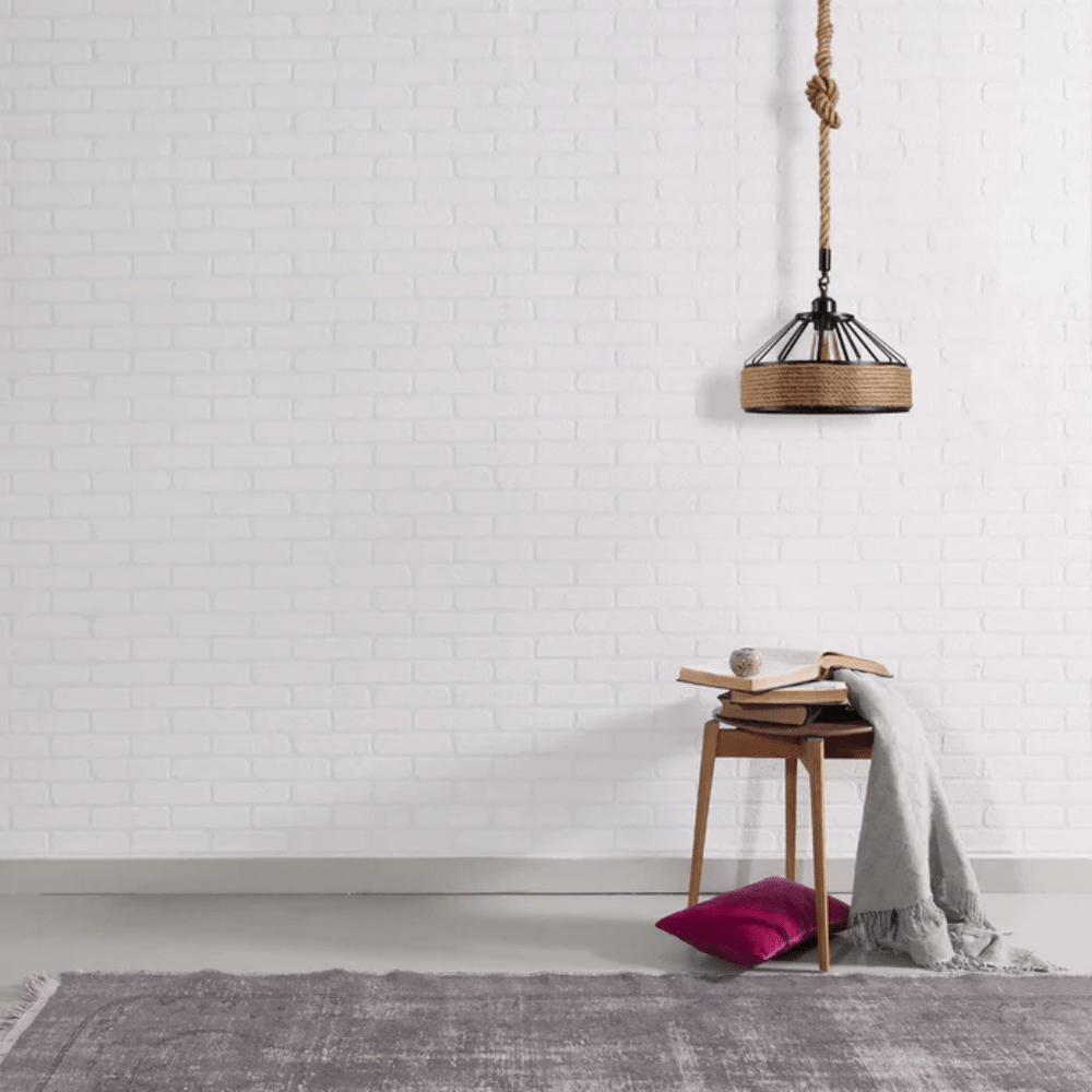 TKLD Pendant & Chandeliers Black Metal Hemp Rope Cage Pendant Ceiling Light E27 - D300mm/D400mm