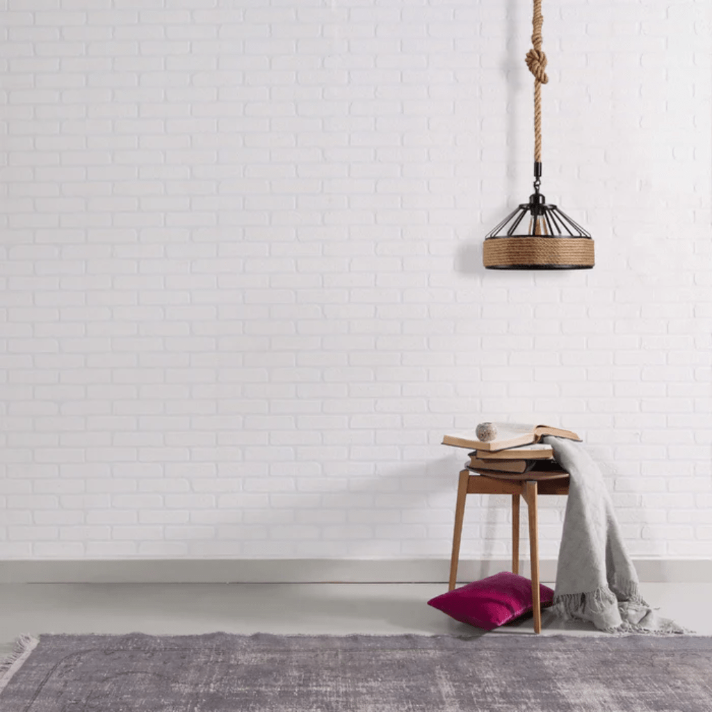 TKLD Pendant & Chandeliers Black Metal Hemp Rope Cage Pendant Ceiling Light E27 - D300mm/D400mm