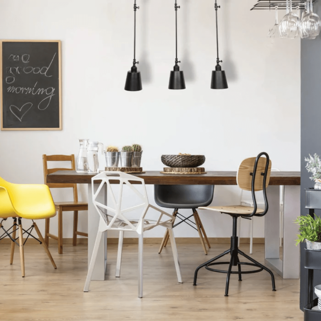 TKLD Pendant & Chandeliers Black Metal Hinged Cone E27 Pendant Ceiling Light