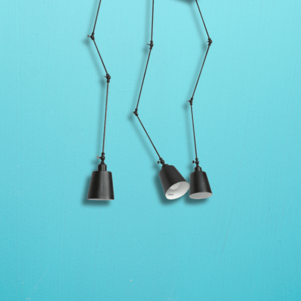 TKLD Pendant & Chandeliers Black Metal Hinged Cone E27 Pendant Ceiling Light