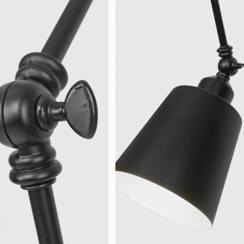 TKLD Pendant & Chandeliers Black Metal Hinged Cone E27 Pendant Ceiling Light