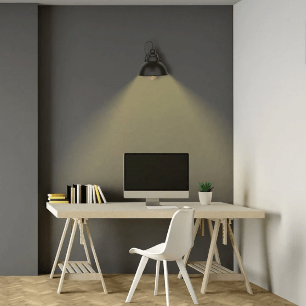 TKLD Wall & Sconce Lights Black Metal Hinged Dome Wall Light E27 Fitting