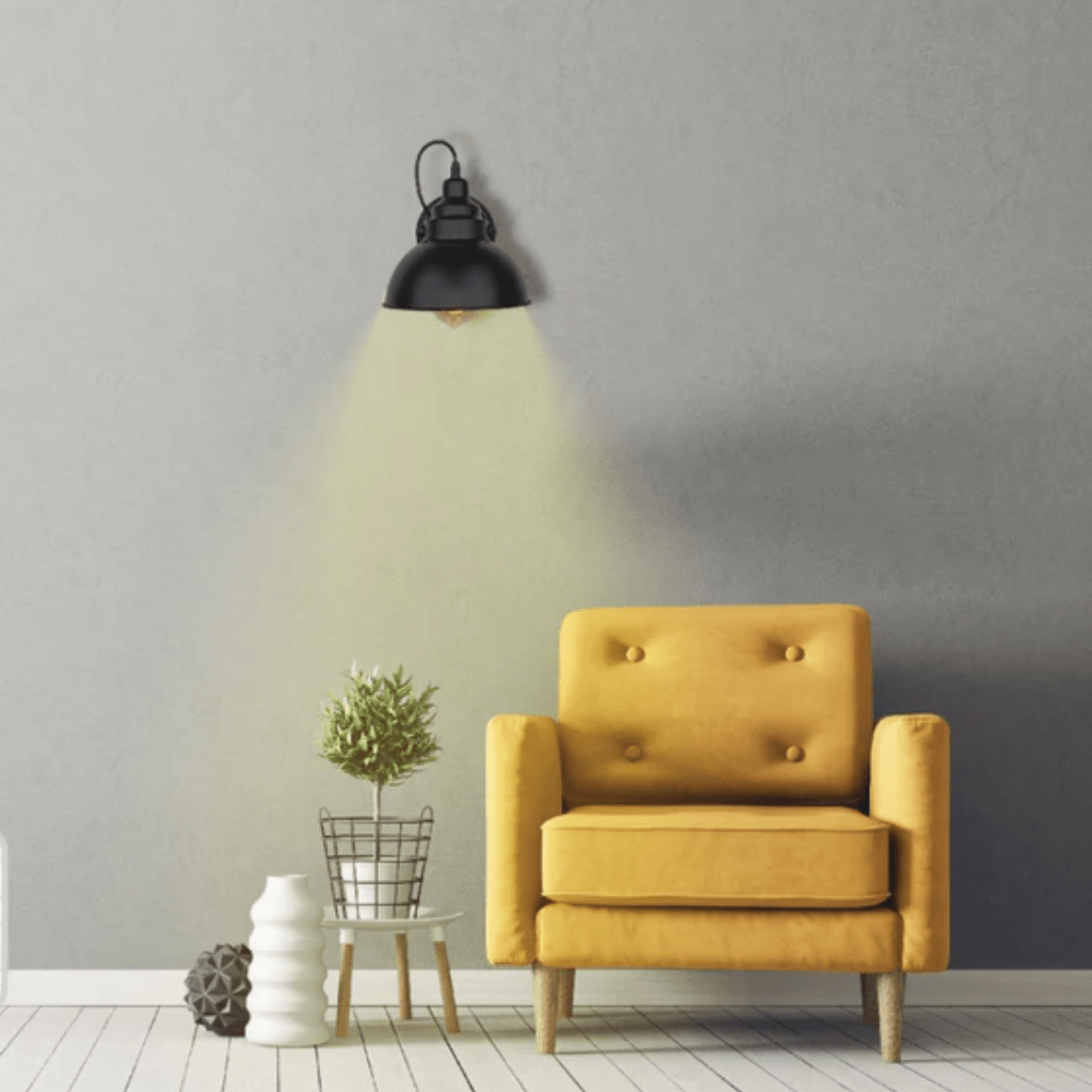 TKLD Wall & Sconce Lights Black Metal Hinged Dome Wall Light E27 Fitting