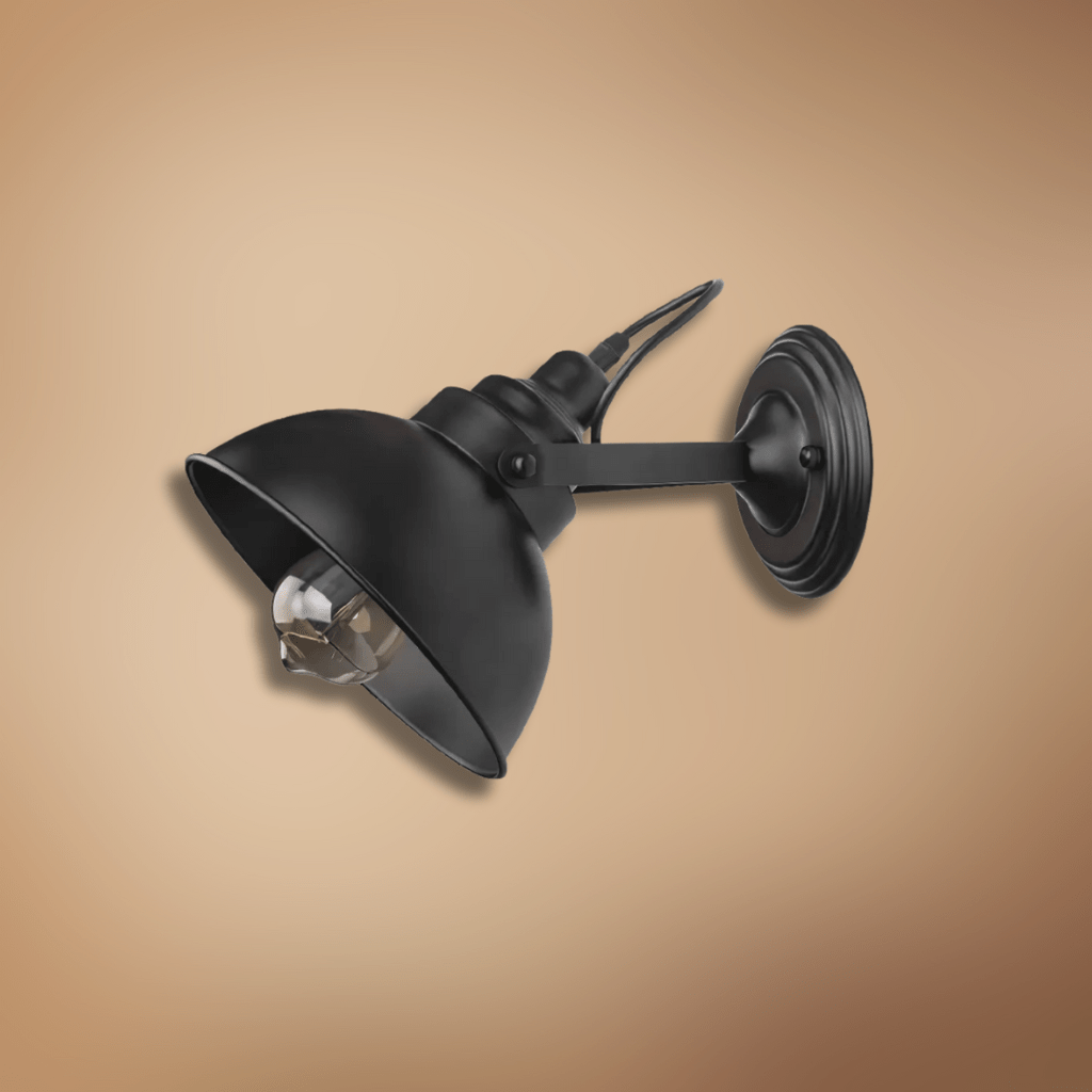 TKLD Wall & Sconce Lights Black Metal Hinged Dome Wall Light E27 Fitting