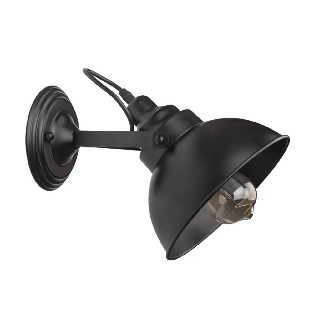 TKLD Wall & Sconce Lights Black Metal Hinged Dome Wall Light E27 Fitting