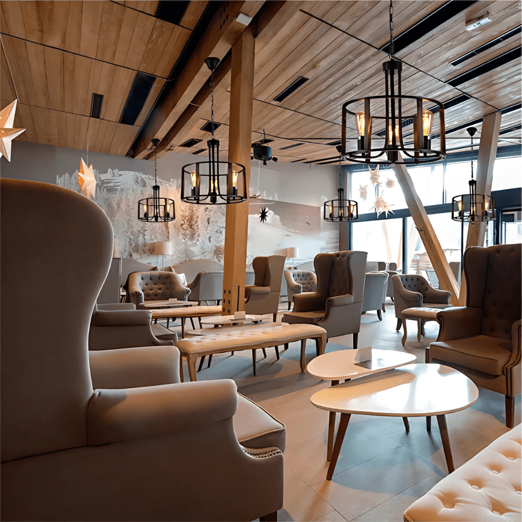 TKLD Pendant & Chandeliers Black Metal Natural Wood Cylinder Cage 3xE27 Pendant Ceiling Light