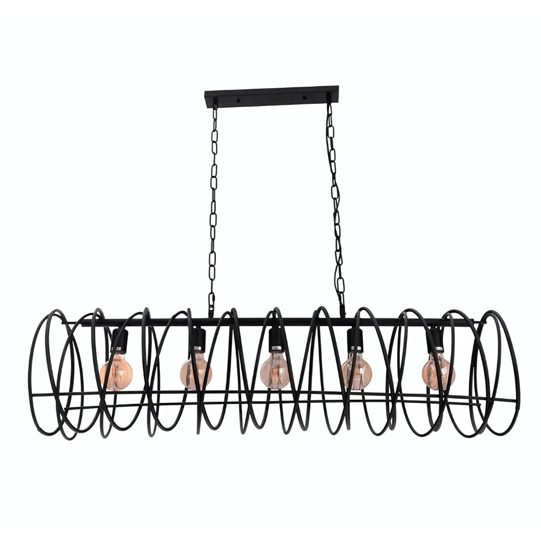 TKLD Pendant & Chandeliers Black Metal Spiral Helix Island Chandelier Ceiling Light - 40W