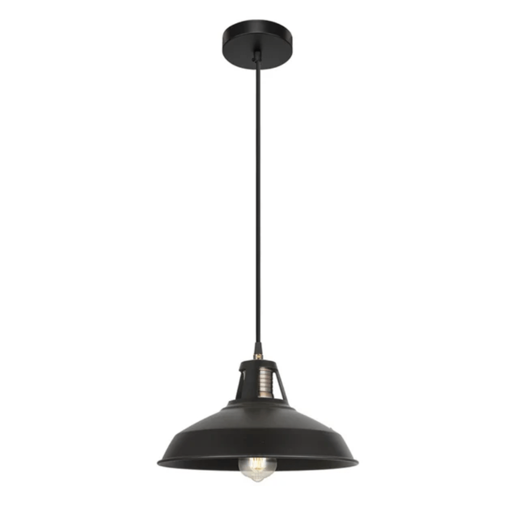TKLD Pendant & Chandeliers Black Metal Step E27 Pendant Ceiling Light