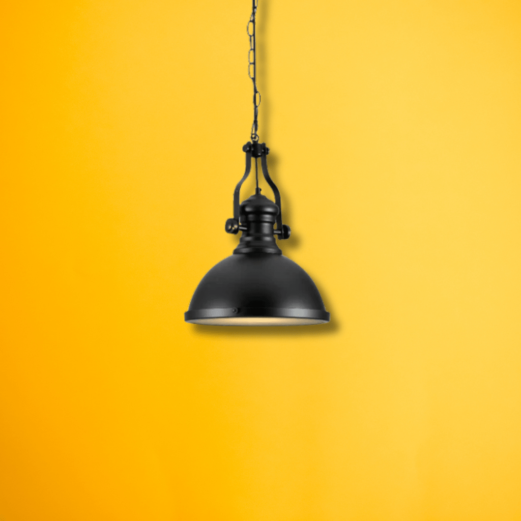 TKLD Pendant & Chandeliers Black Nautical Dome Shade Glass Metal E27 Ceiling Pendant Light