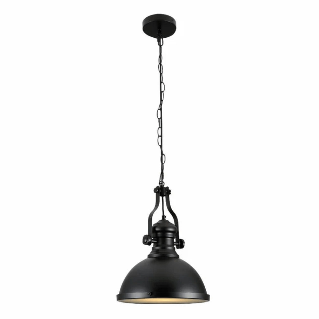 TKLD Pendant & Chandeliers Black Nautical Dome Shade Glass Metal E27 Ceiling Pendant Light