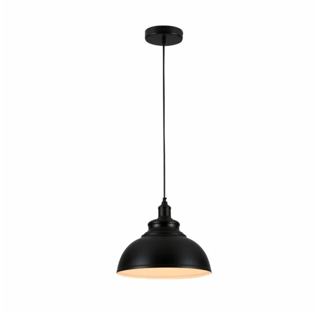 TKLD Pendant & Chandeliers Black or Antique Brass Dome Industrial Large Metal E27 Ceiling Pendant Light