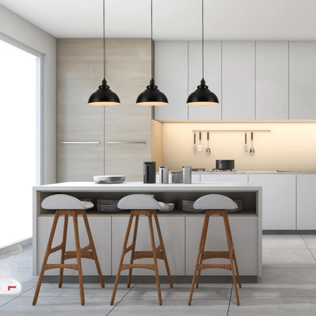 TKLD Pendant & Chandeliers Black or Antique Brass Dome Industrial Large Metal E27 Ceiling Pendant Light