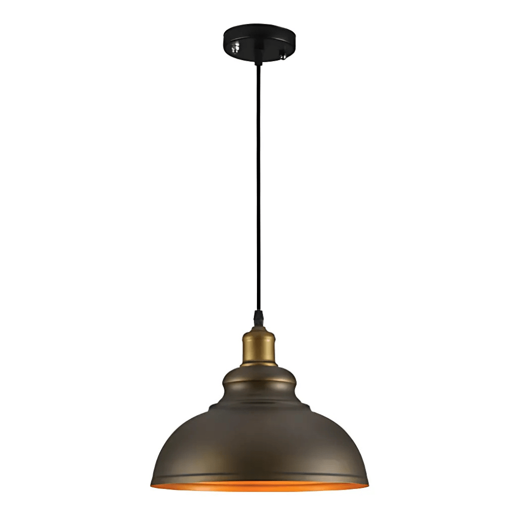 TKLD Pendant & Chandeliers Black or Antique Brass Dome Industrial Large Metal E27 Ceiling Pendant Light