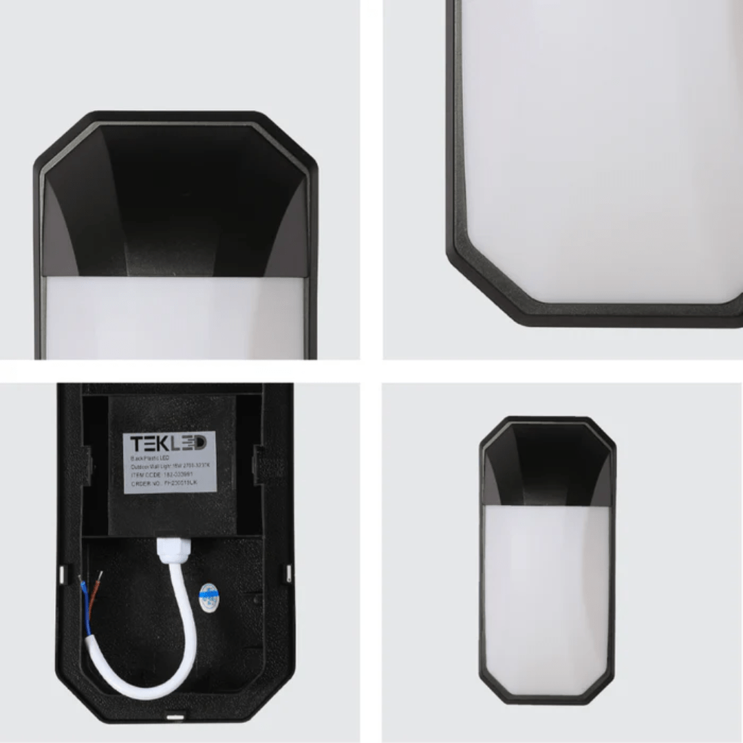 TKLD Pendant & Chandeliers Black Plastic LED Wall Light - 24W