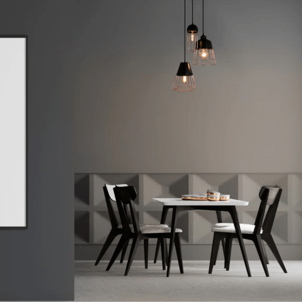 TKLD Pendant & Chandeliers Black Top Rose Gold Metal Cage Mix E27 Pendant Ceiling Light