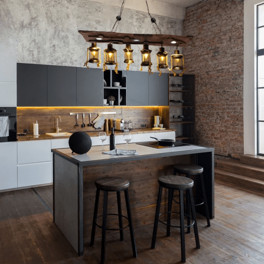 TKLD Pendant & Chandeliers Board Wood Cylinder Glass Farmhouse Kitchen Island E27 Pendant Ceiling Light  - 6 Lamps