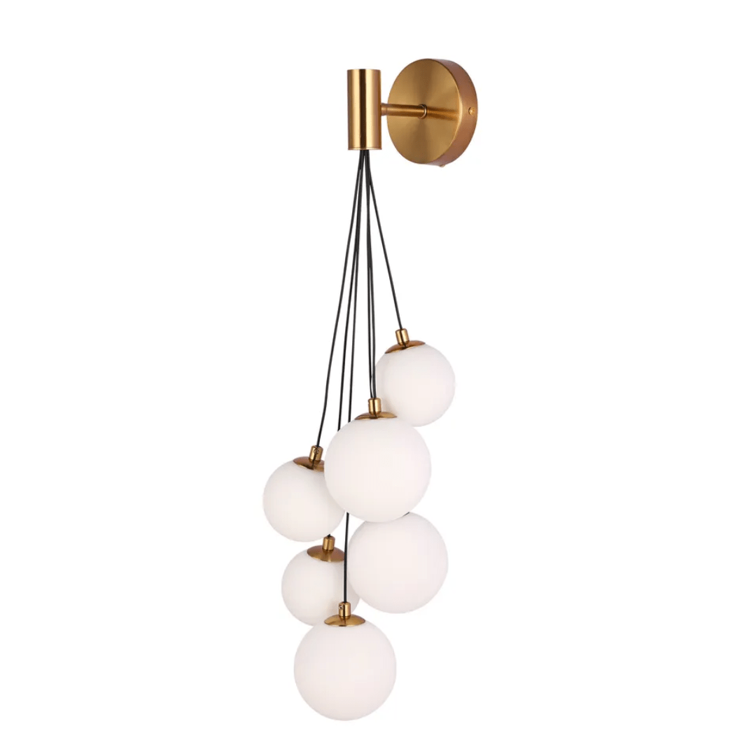 TKLD Pendant & Chandeliers Bronze 39307 6xG9 Milky Glass Wall Light