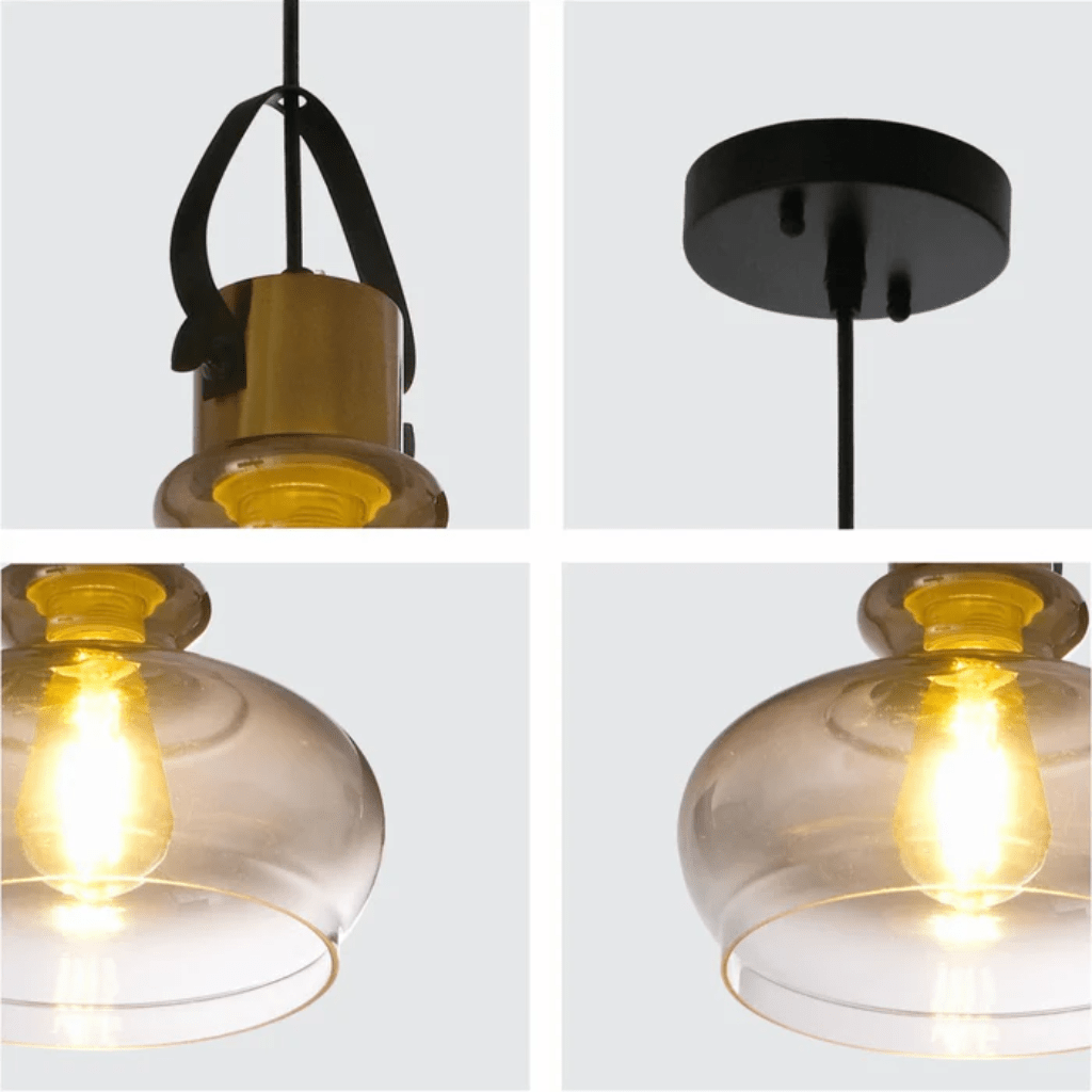 TKLD Pendant & Chandeliers Bronze Gradient Glass Dome E27 Pendant Ceiling Light